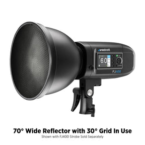 70-Degree Wide Reflector with Honeycomb Grids (FJ800, FJ400, FJ400 II, FJ400-SE, FJ250, Bowens)