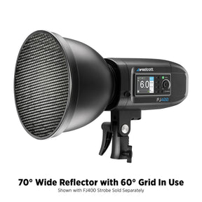 70-Degree Wide Reflector with Honeycomb Grids (FJ800, FJ400, FJ400 II, FJ400-SE, FJ250, Bowens)