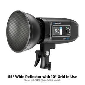 55-Degree Wide Umbrella Reflector with Honeycomb Grids (FJ800, FJ400, FJ400 II, FJ400-SE, FJ250, Bowens)