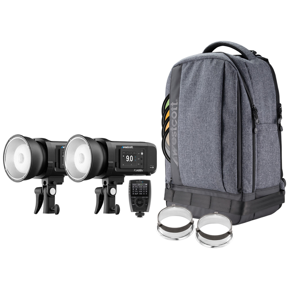 FJ400 II Strobe 2-Light Backpack Kit