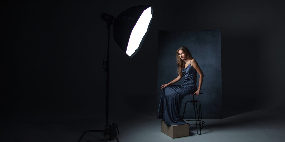 Studio Portrait Using Rapid Box Switch Bundles and X-Drop Backdrop