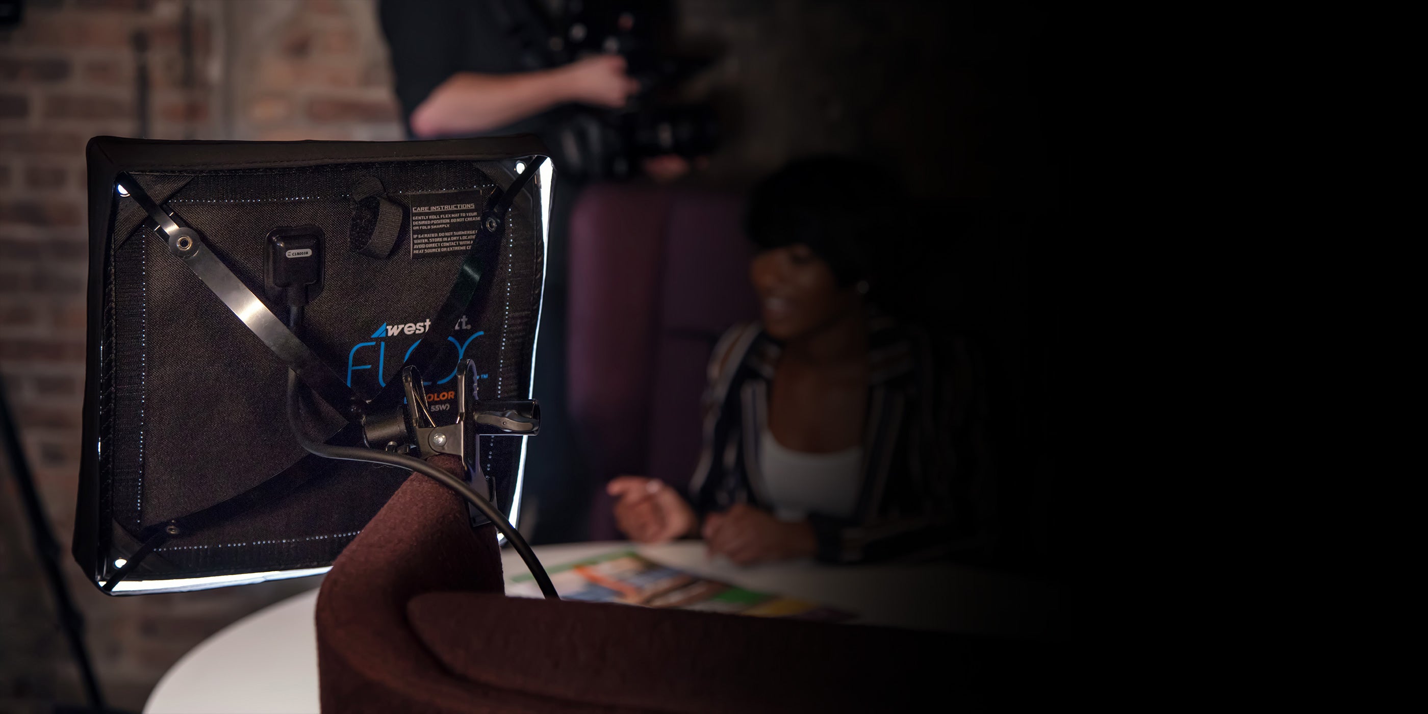 Flex Cine Mat X-Bracket Attached to Back of Chair