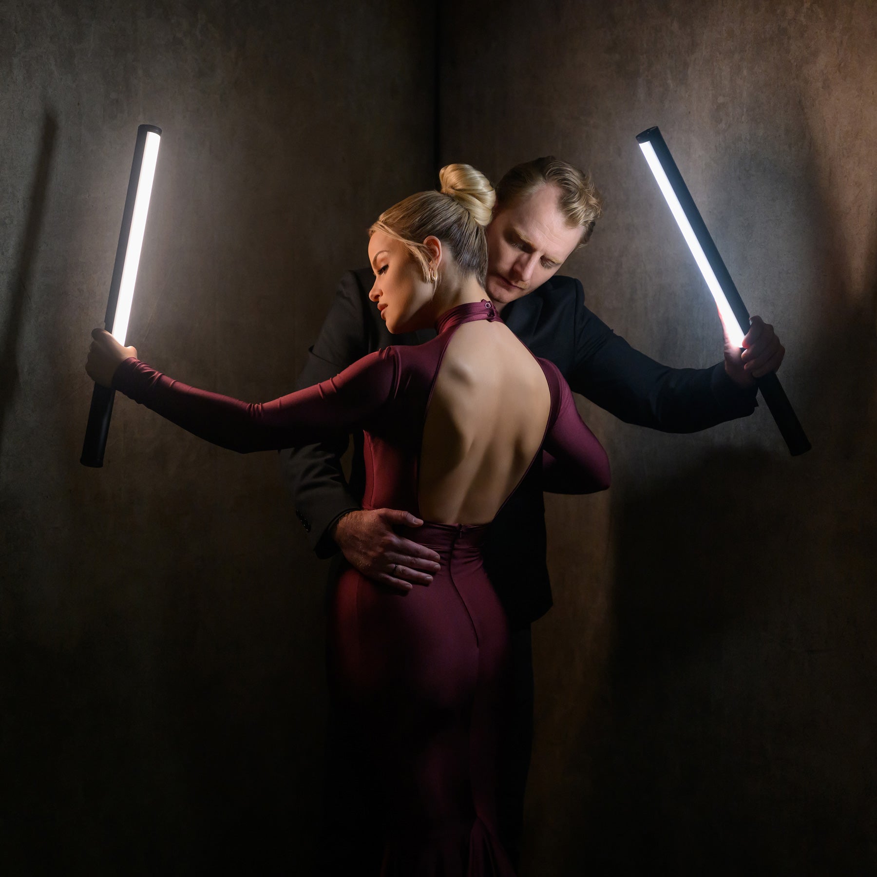 Portrait of Couple with Ice Lights