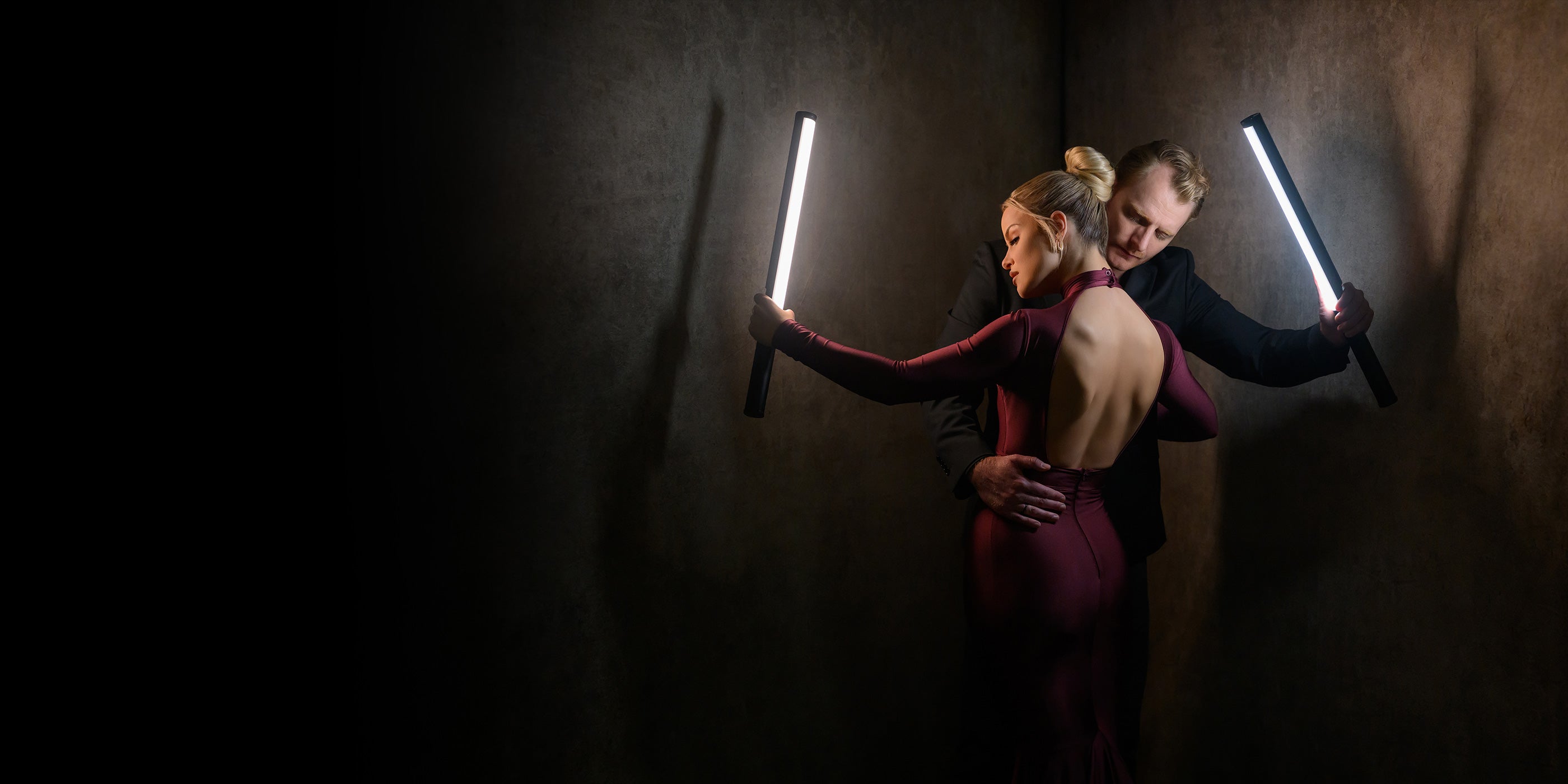 Portrait of Couple with Ice Lights
