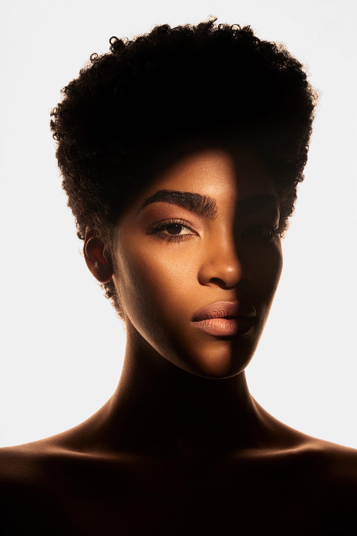 Portrait Using Optical Spot by Lindsay Adler with Gobo on Face